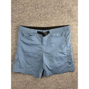 prAna Shorts Mens Large Blue Nylon Spandex Hiking Outdoor Belted Quick Dry